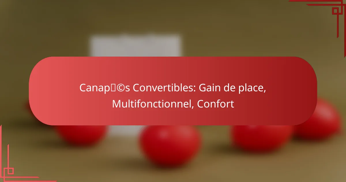 Canapés Convertibles: Gain de place, Multifonctionnel, Confort