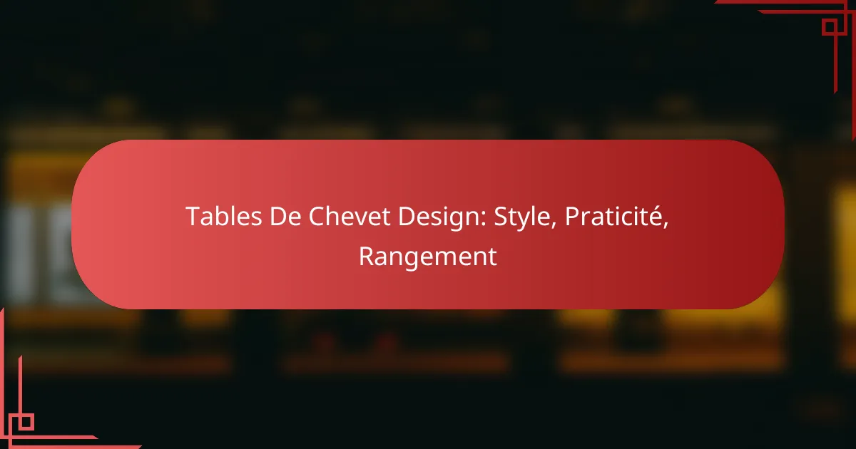 Tables De Chevet Design: Style, Praticité, Rangement