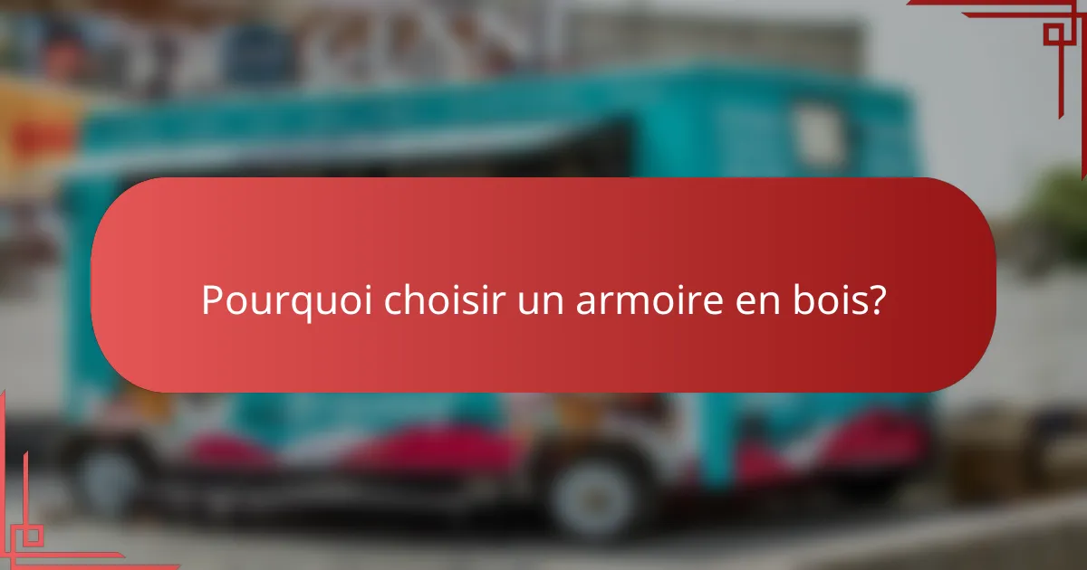 Pourquoi choisir un armoire en bois?